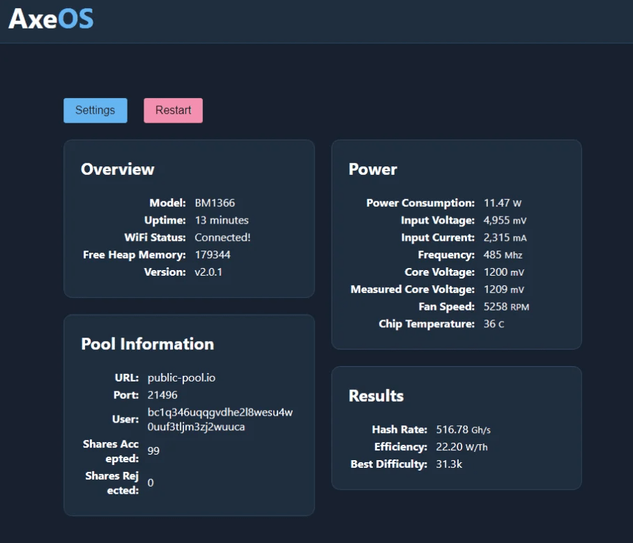 Bitaxe Single ASIC Miner — afbeelding 6